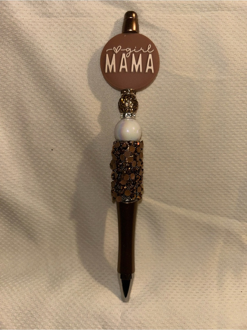 Girl Mama Brown Beaded Ballpoint Pen